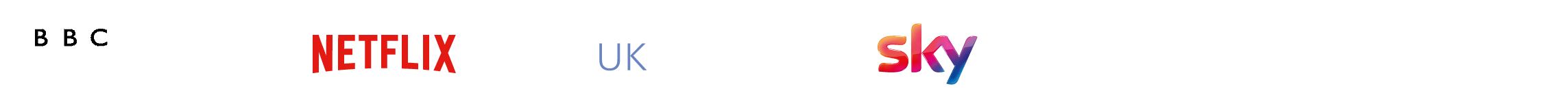 BBC, Netflix, News UK and Sky logos